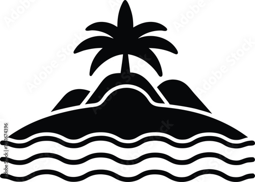 Island Icon Outline Vector Illustration