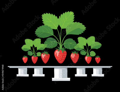 Abundant Berries in Hydroponic Setup
