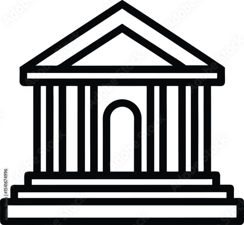 Museum Icon Outline Vector Illustration