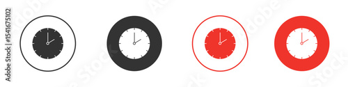Clock two icon Logos. Flat Vector Icon Design Template