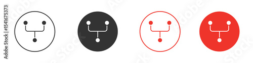 Code Fork icon Logos. Flat Vector Icon Design Template