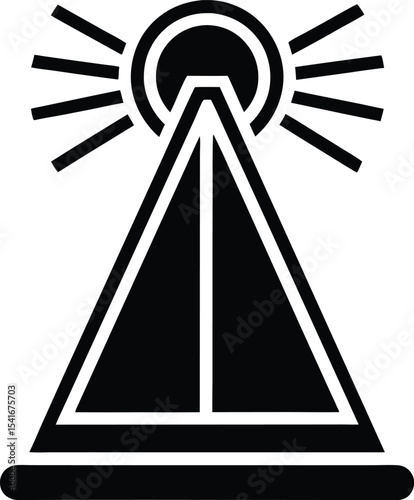 Polar Light Beam Icon Outline Vector Illustration