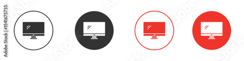 Computer icon Logos. Flat Vector Icon Design Template
