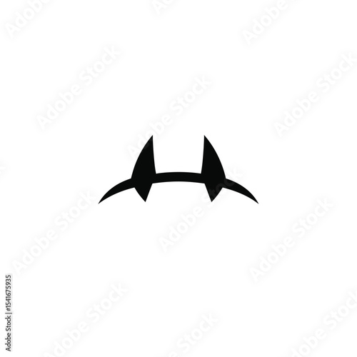 Black Silhouette Vampire Bite Icon Vector Graphic fangs