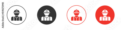 Construction worker icon Logos. Flat Vector Icon Design Template