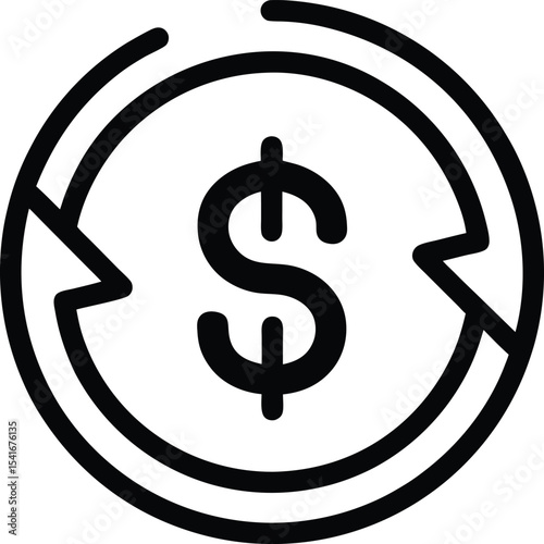Refund Icon Outline Vector Illustration