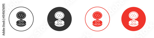 Cosmetic powder with mirror icon Logos. Flat Vector Icon Design Template