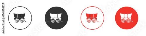 Covered wagon icon Logos. Flat Vector Icon Design Template