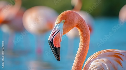 pink flamingo bird
