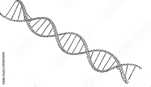 Low-Poly Digital Illustration of a DNA Double Helix