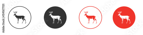 Deer icon Logos. Flat Vector Icon Design Template