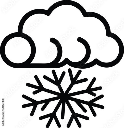Snow Squall Icon Outline Vector Illustration