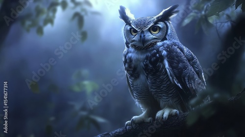 Great horned owl (Bubo virginianus). Great horned owl (Bubo virginianus), also known as the tiger owl. Wild life animal.