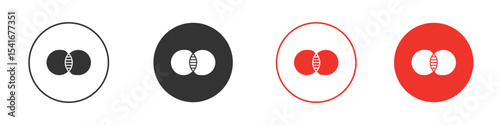Diagram venn icon Logos. Flat Vector Icon Design Template