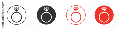 Diamond ring icon Logos. Flat Vector Icon Design Template