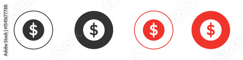 Dollar icon Logos. Flat Vector Icon Design Template