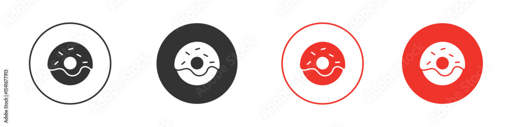 Fototapeta premium Donut icon Logos. Flat Vector Icon Design Template