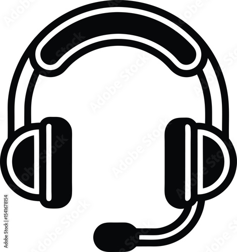 Support Headset Icon Outline Vector Illustration
