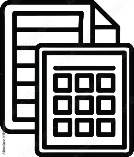 Tax Calculation Icon Outline Vector Illustration