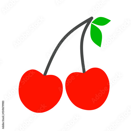 vector illustration of red cherries on a white background