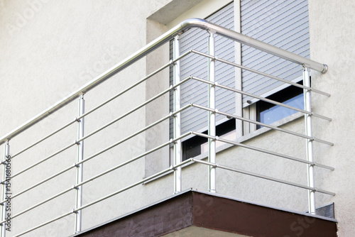 Aluminum railing on the balcony
