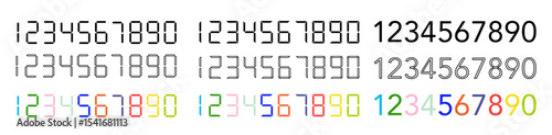 Numbers icon. Black digital numbers. Digital clock numbers. Vector illustration