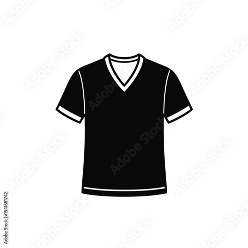 Black Badminton Jersey Silhouette Vector Icon shirt