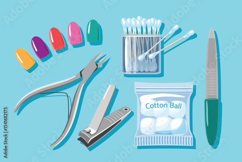 Set of Manicure and Nail Care Tools