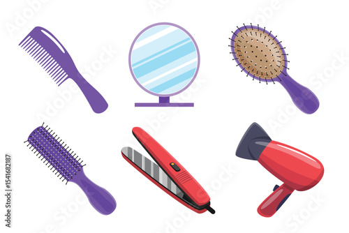 Set of Hair Styling and Grooming Tools
