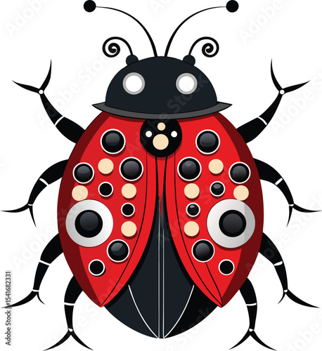 vector illustration of a ladybug