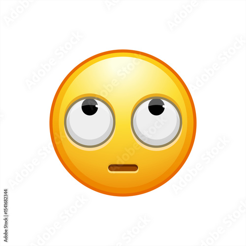 Illustration of an Popular Rolling Eye Emoji, Vector 10 eps.