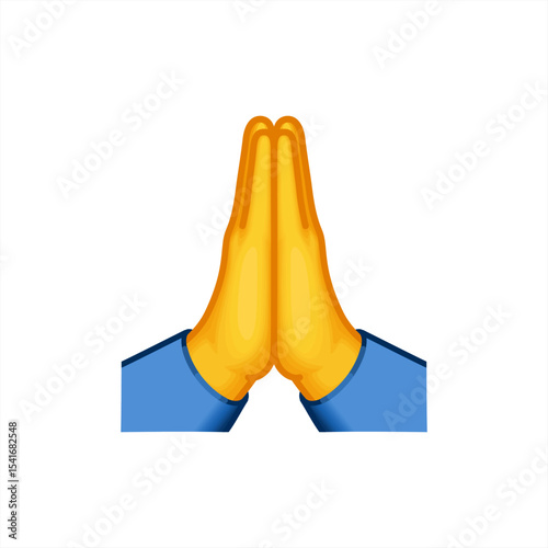 Prayer hands emoji. Folded hands. Vector 10 eps.
