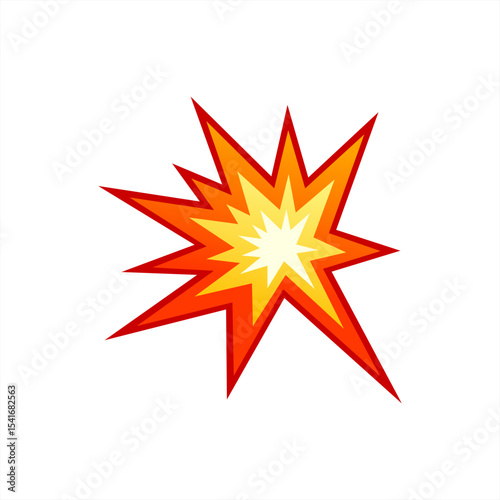 Vector illustration of explosive collision emoticon, Emoji vector icon.