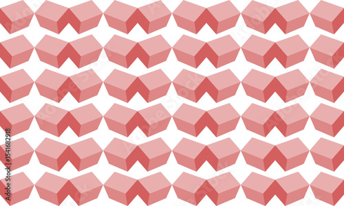 pink tone cube 3D boxes diamond seamless repeat pattern, replete image design for fabric printing or wallpaper, pink abstract cube strip wall