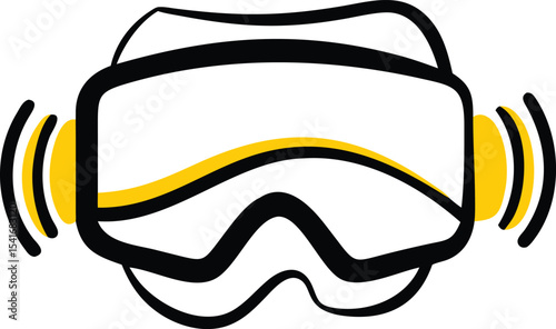 Black silhouette vector illustration of sunglass , a stylish sport design symbol sunglass