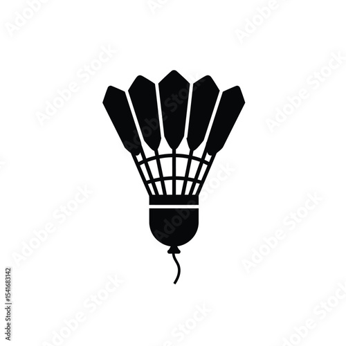 Black Shuttlecock Balloon Silhouette Vector Icon