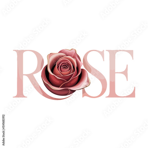 Detailed illustration of a red rose with intricate petal design showcasing elegance and beauty in floral art