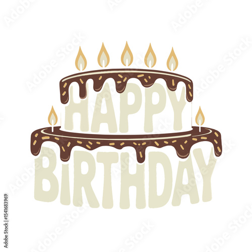 Colorful birthday cake with candles celebrates a joyous occasion and marks the start of new beginnings