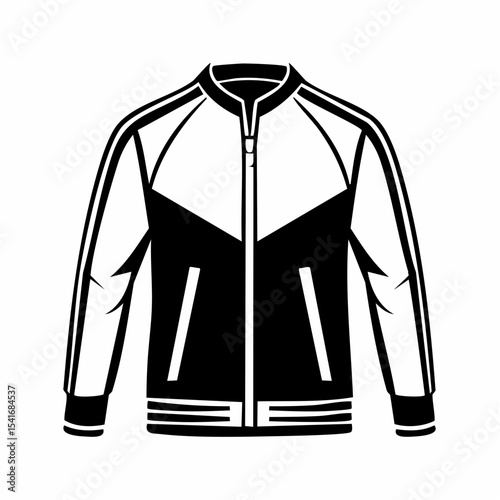 Black and white Sport Jacket Images Vector. illustration of sport jacket image isolated on white background.