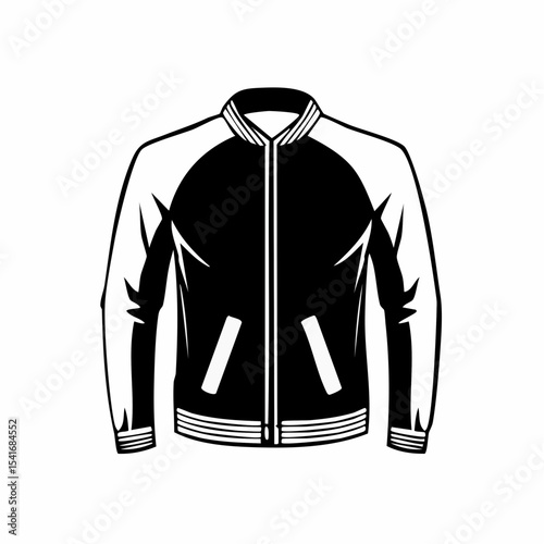 Black and white Sport Jacket Images Vector. illustration of sport jacket image isolated on white background.