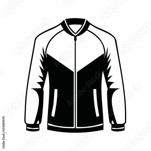 Black and white Sport Jacket Images Vector. illustration of sport jacket image isolated on white background.