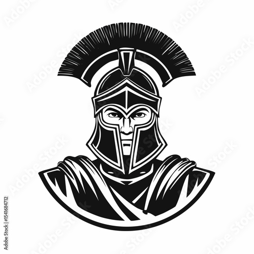 Vintage Gladiator Vector Art Design Stock Vector on white background.