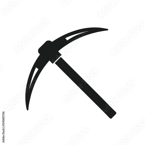 Axe and Sword Icon Vector Illustration – Medieval Weapons Silhouette Isolated on White Background
