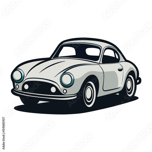Vintage Classic Car Icon Silhouette Vector Illustration

