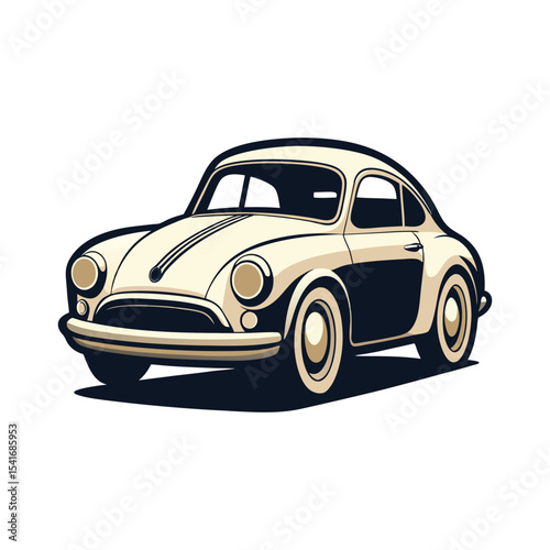 Vintage Classic Car Icon Silhouette Vector Illustration

