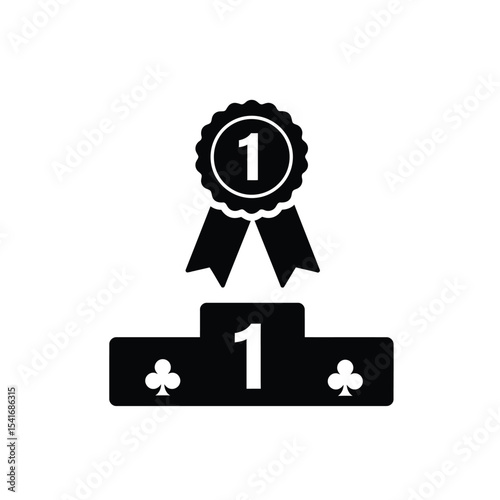 Black Silhouette Vector Club Ranking First Place Icon