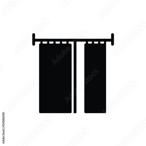 Black Silhouette Vector Court Divider Curtain Icon 1