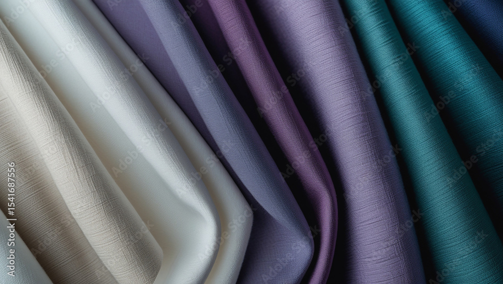 Obraz premium Elegant Draped Fabric Swatches in a Range of Soft Hues