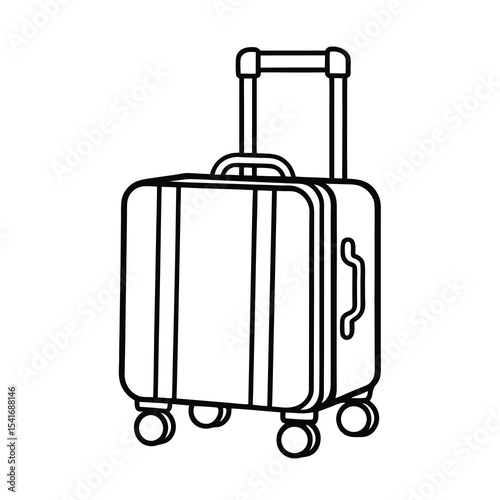 rolling suitcase travel luggage baggage icon