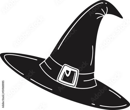 A whimsical witch hat design perfect for Halloween branding logos and spooky themed projects